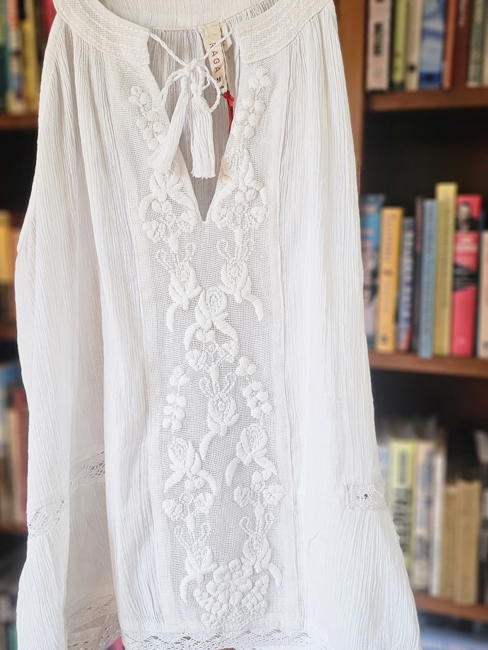 RAGA White Embroidered Boho Tunic Top